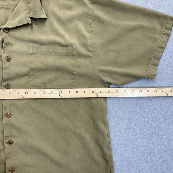 Tommy Bahama Silk Shirt Mens XL Brown Short Sleeve Button Up Havana Style READ - Picture 7 of 10